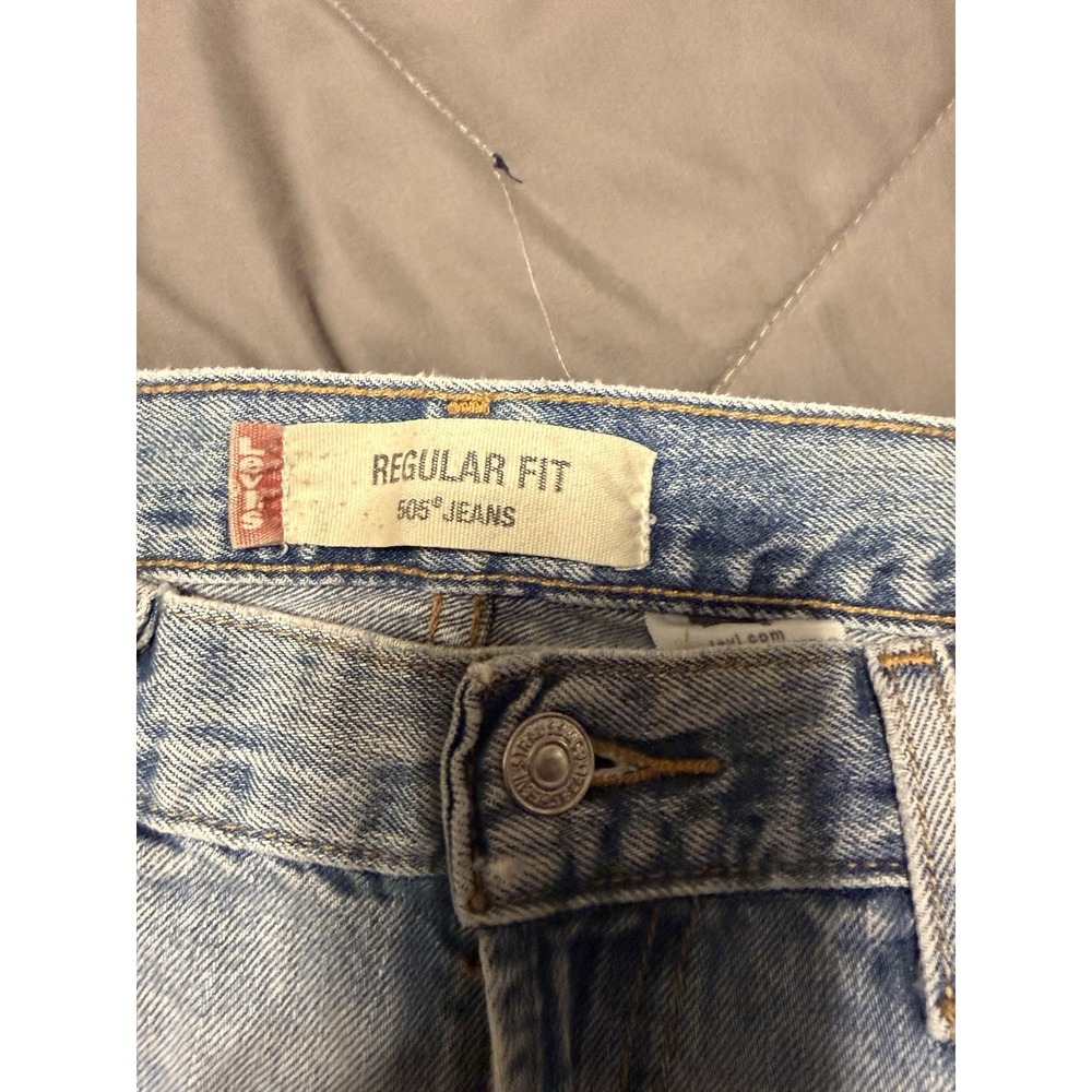 Vintage Levis 505‎ Men's Jeans Size 34x30 Fits Light Wash Distressed Y2K - Picture 6 of 10